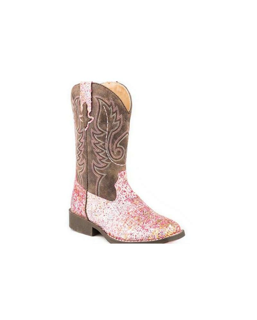 Cowboy Boots * | Fashion Roper Girls' Glitter Aztec Boot