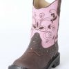 Cowboy Boots * | Opening Sales Roper Girls' Brown & Pink Dazzle Lights Boots Child