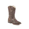 Cowboy Boots * | Premium Roper Kids' Faux Leather With Crystal Cutout Boots Child