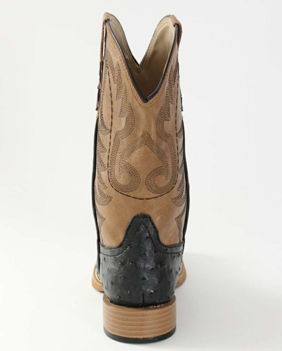 Cowboy Boots * | Opening Sales Roper Boys' Faux Ostrich Vamp Square Toe Boots Child