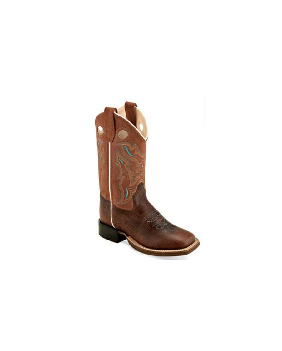 Cowboy Boots * | Bargain Sale Old West Kids' Broad Square Toe Brown Boot