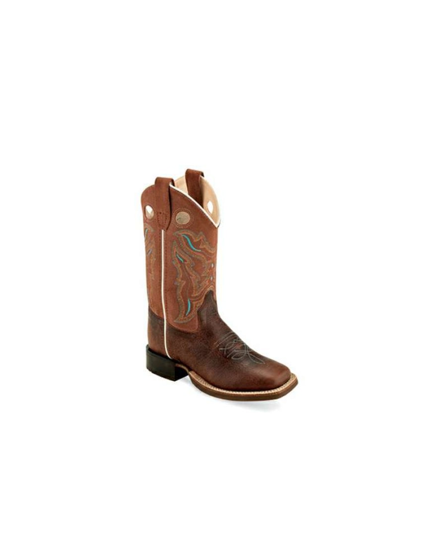 Cowboy Boots * | Bargain Sale Old West Kids' Broad Square Toe Brown Boot