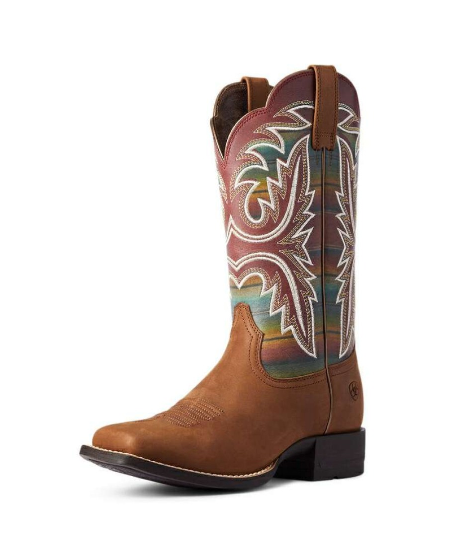 Cowboy Boots * | Exclusive Design Ariat Ladies' Lonestar Tan Serape Boot