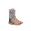 Cowboy Boots * | Fashion Roper Kids' Toddler Tan And Blue Square Toe