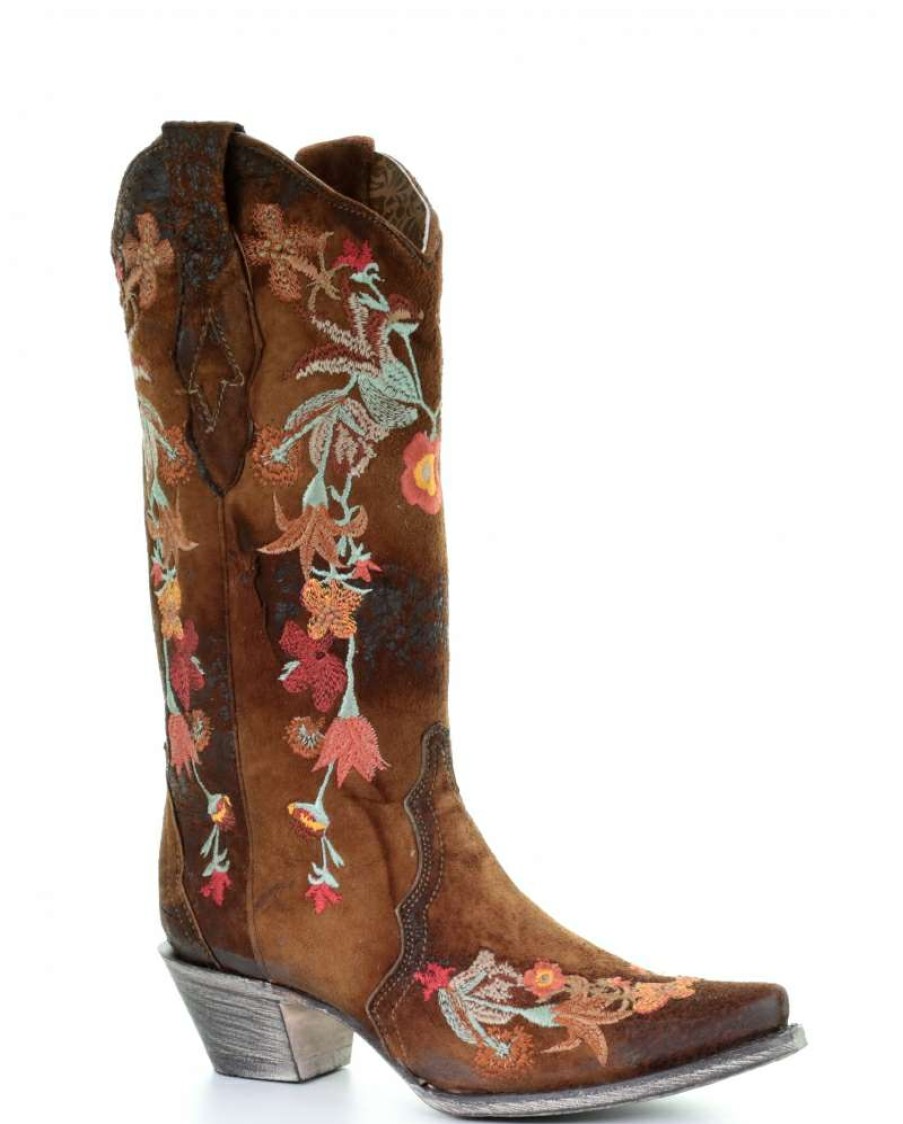 Cowboy Boots * | Unique Corral Boots Ladies' Lamb Flaral Embroidery