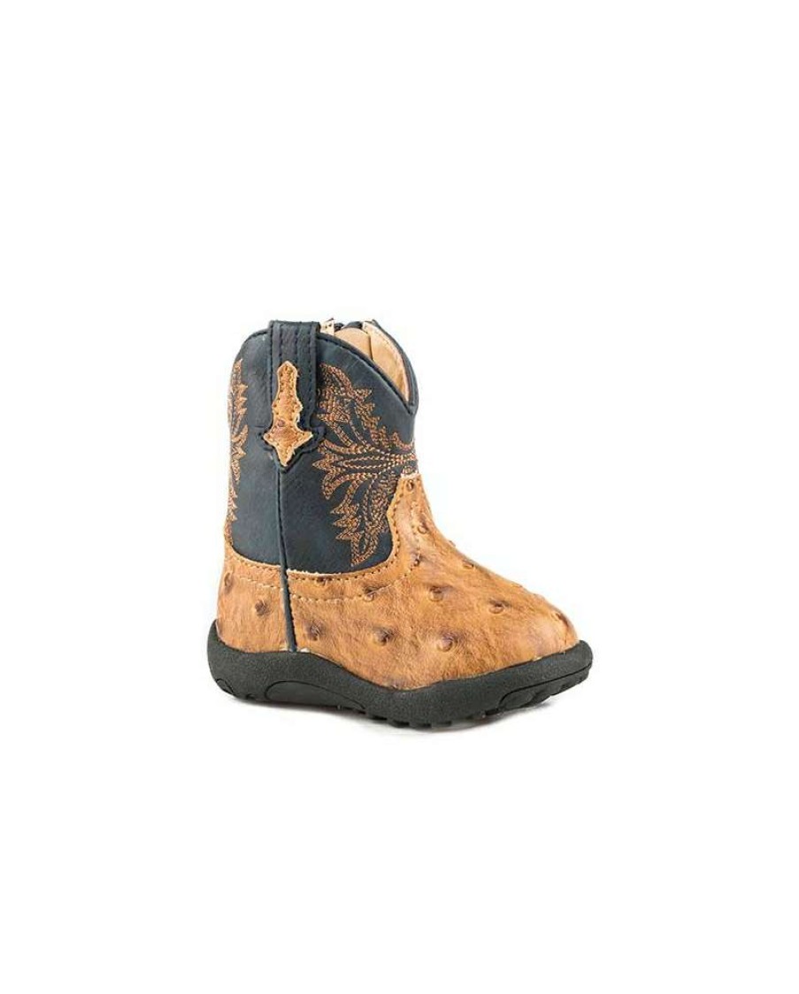 Cowboy Boots * | 100% Guarantee Roper Kids' Cowbaby Cowboy Cool Ostrich Print Boot