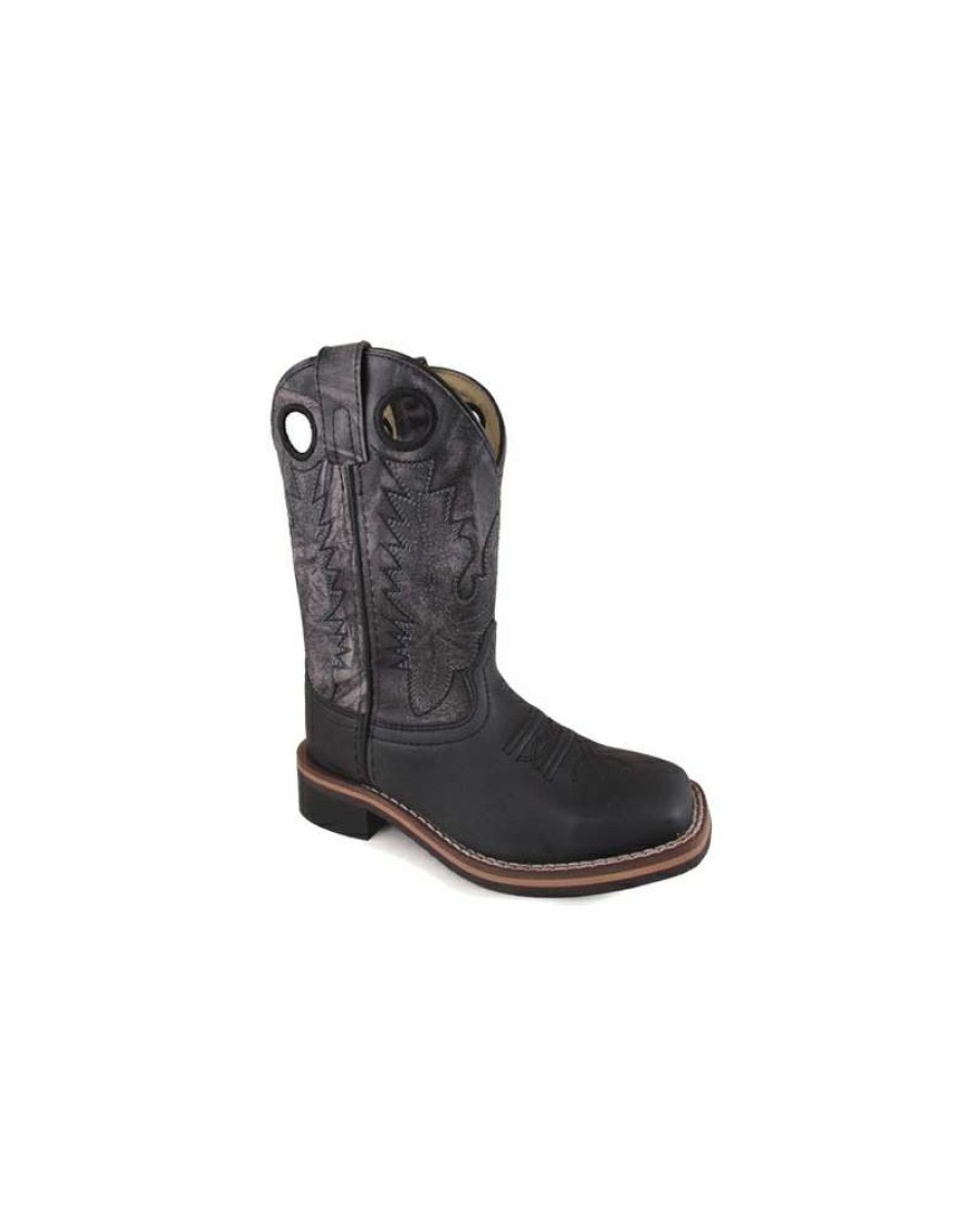 Cowboy Boots * | Cheap Online Smoky Mountain Boots Kids' Duke Black Square Toe Boot