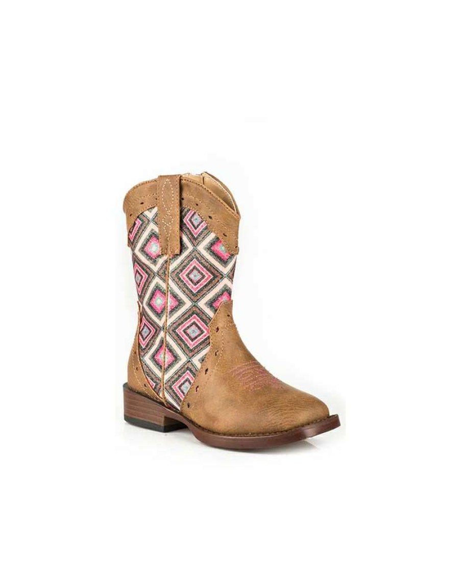 Cowboy Boots * | Crazy Deals Roper Girls' Toddler Glitter Geo Boots