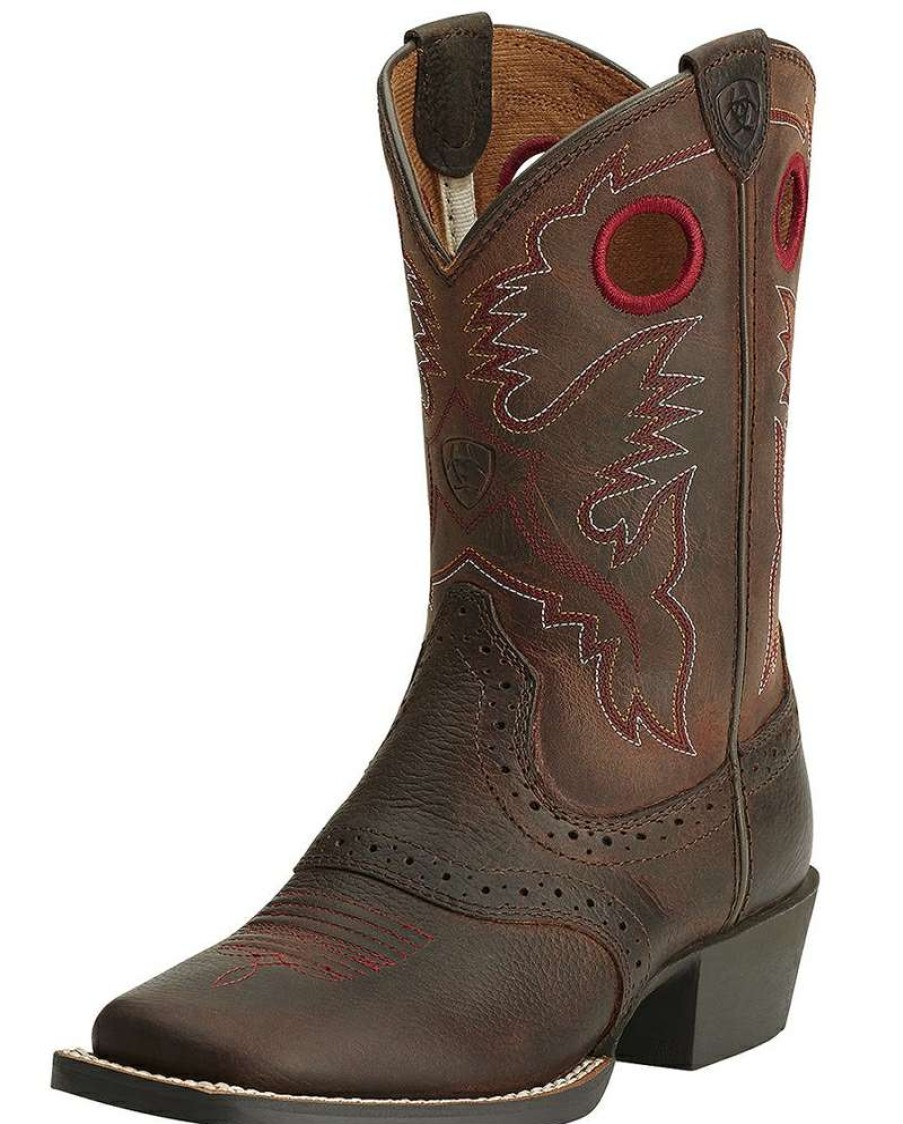 Cowboy Boots * | Cut Price Ariat Kids' Roughstock Brown Oiled Rowdy Boots Child