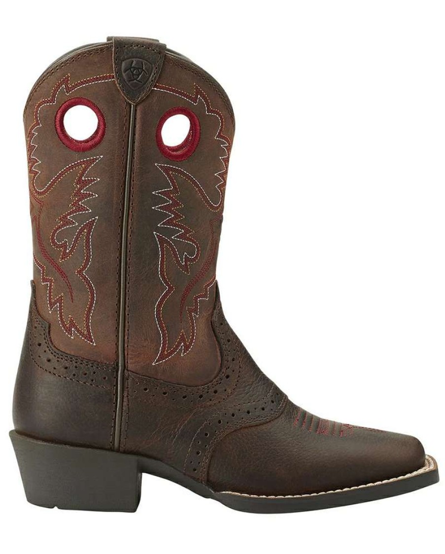 Cowboy Boots * | Cut Price Ariat Kids' Roughstock Brown Oiled Rowdy Boots Child