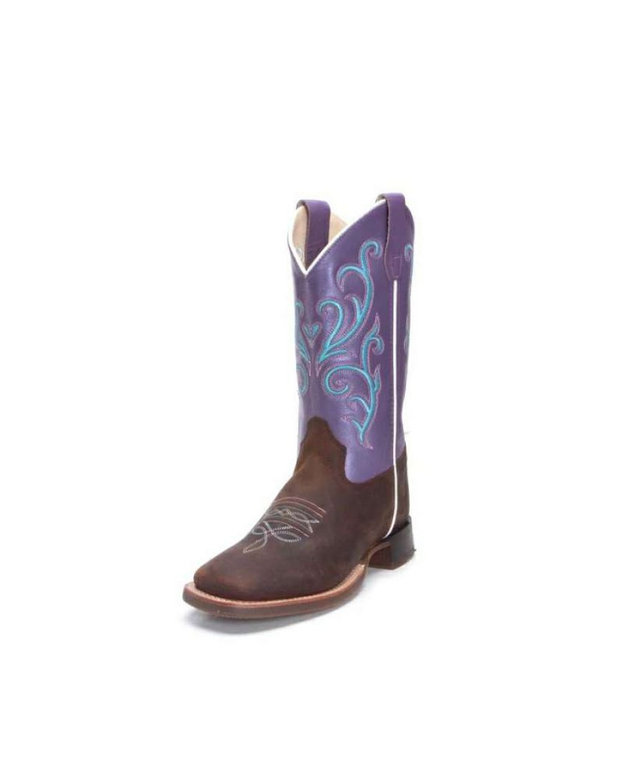 Cowboy Boots * | Discount Store Old West Girls' Youth Broad Square Toe Boot