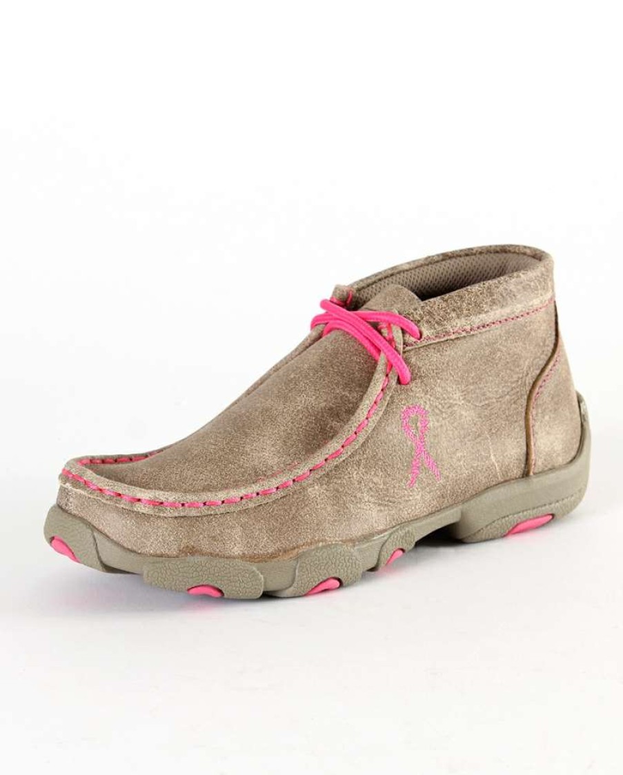 Cowboy Boots * | Bestsellers Twisted X Kids' Pink Ribbon Driving Mocs