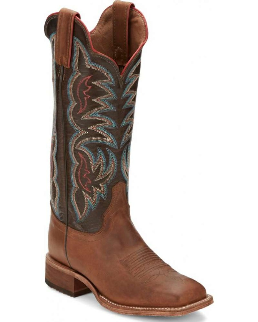 Cowboy Boots * | Exclusive Design Justin Boots Ladies' Bent Rail Katia Tan Square Toe