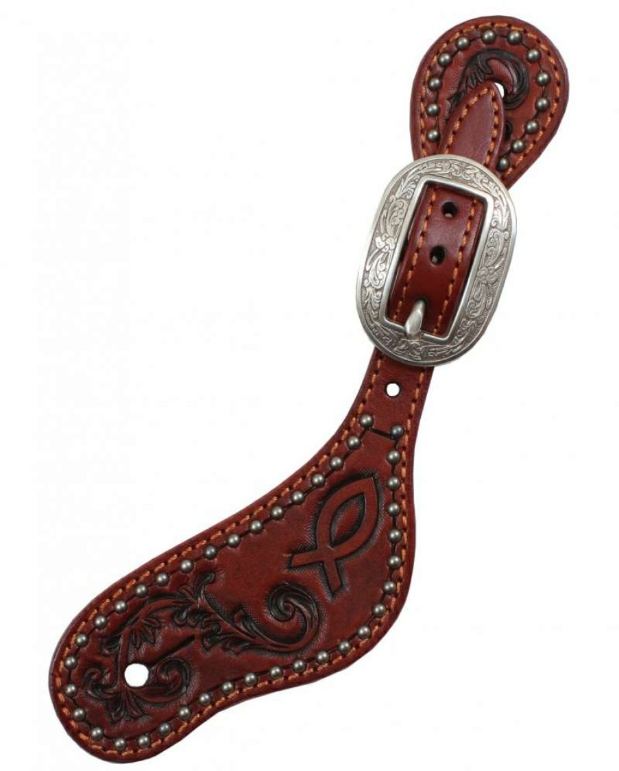 Cowboy Boots * | Classical 3D Large Basketweave Pistol Spur Straps