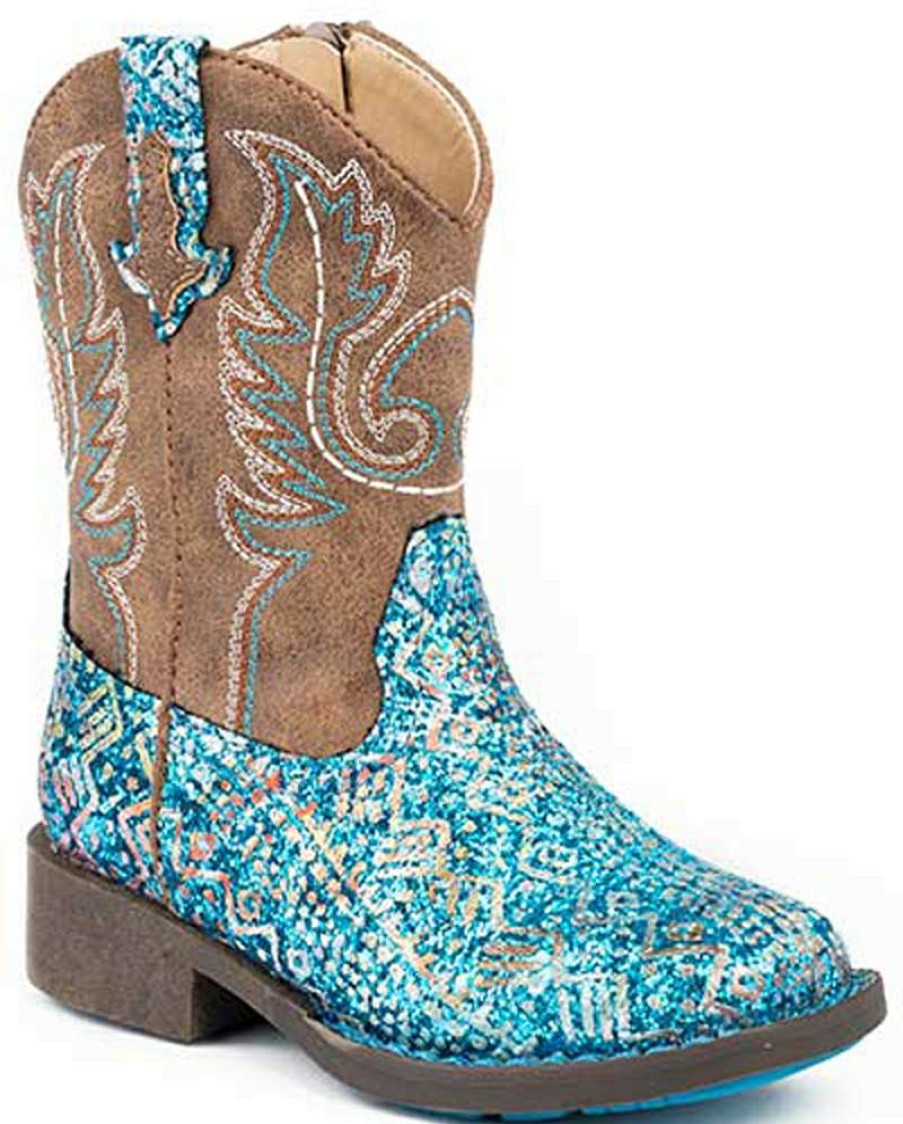 Cowboy Boots * | New Arrivals Roper Kids' Glitter Aztec Boots Toddler