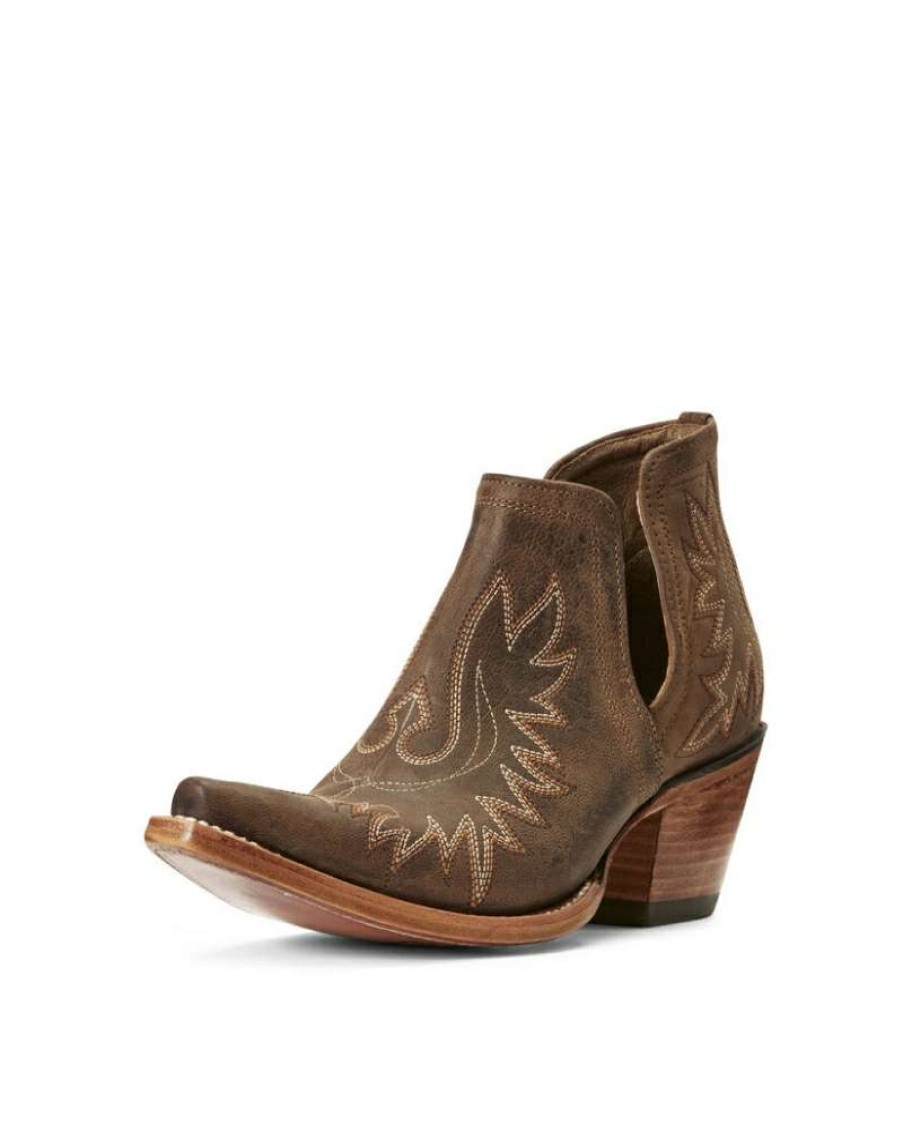 Cowboy Boots * | Reliable Quality Ariat Ladies' Dixon Weathered Brown Boot