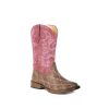 Cowboy Boots * | Opening Sales Roper Girls' Pink Diamond Stitch Boots