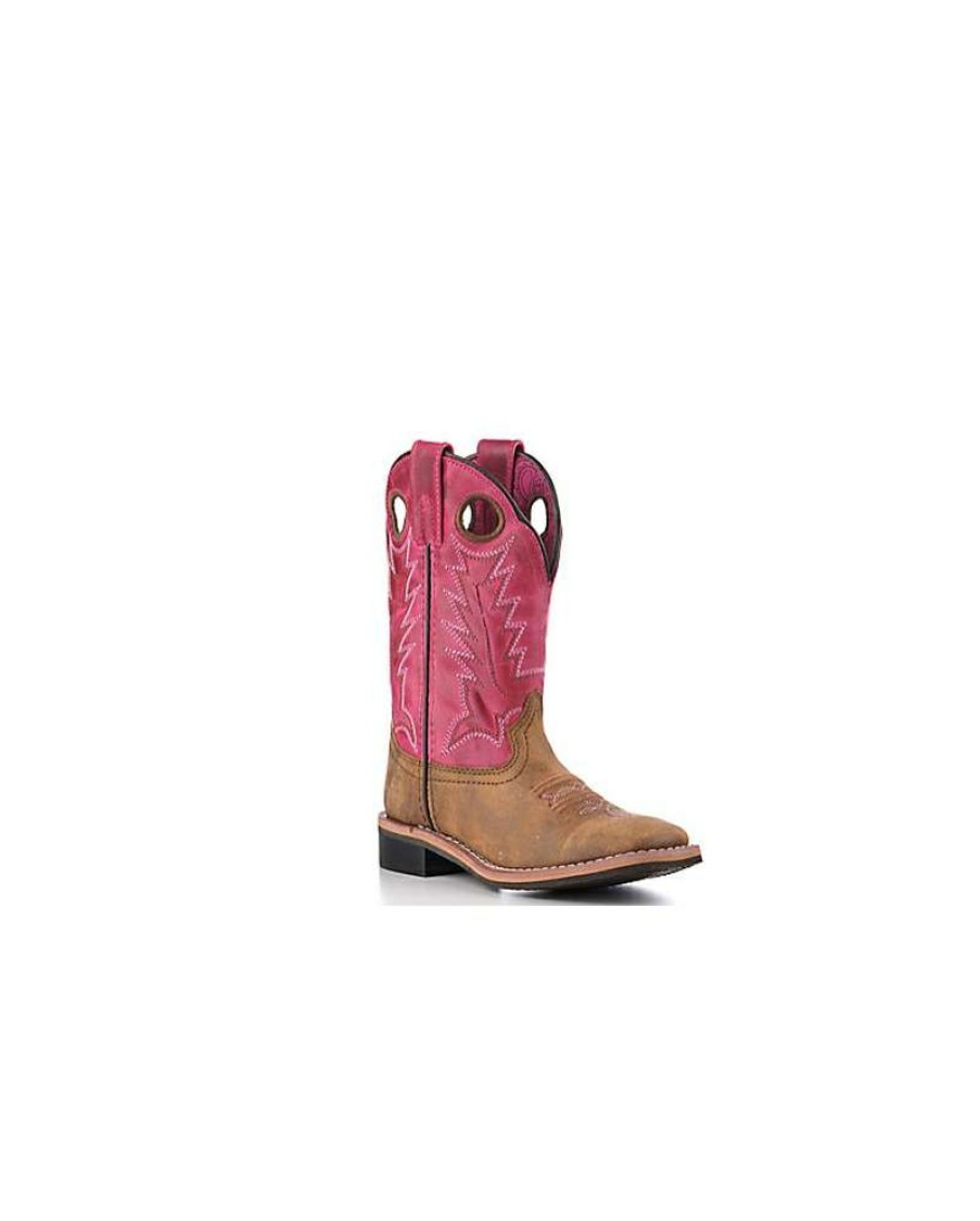 Cowboy Boots * | Opening Sales Smoky Mountain Boots Girls' Youth Traci Brown/Pink