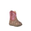 Cowboy Boots * | 100% Guarantee Roper Girls' Pink Diamond Stitch Boots Infant