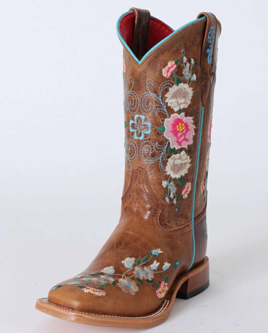 Cowboy Boots * | Classical Anderson Bean Girls' Honey Bunch Square Toe Boots Child And Youth