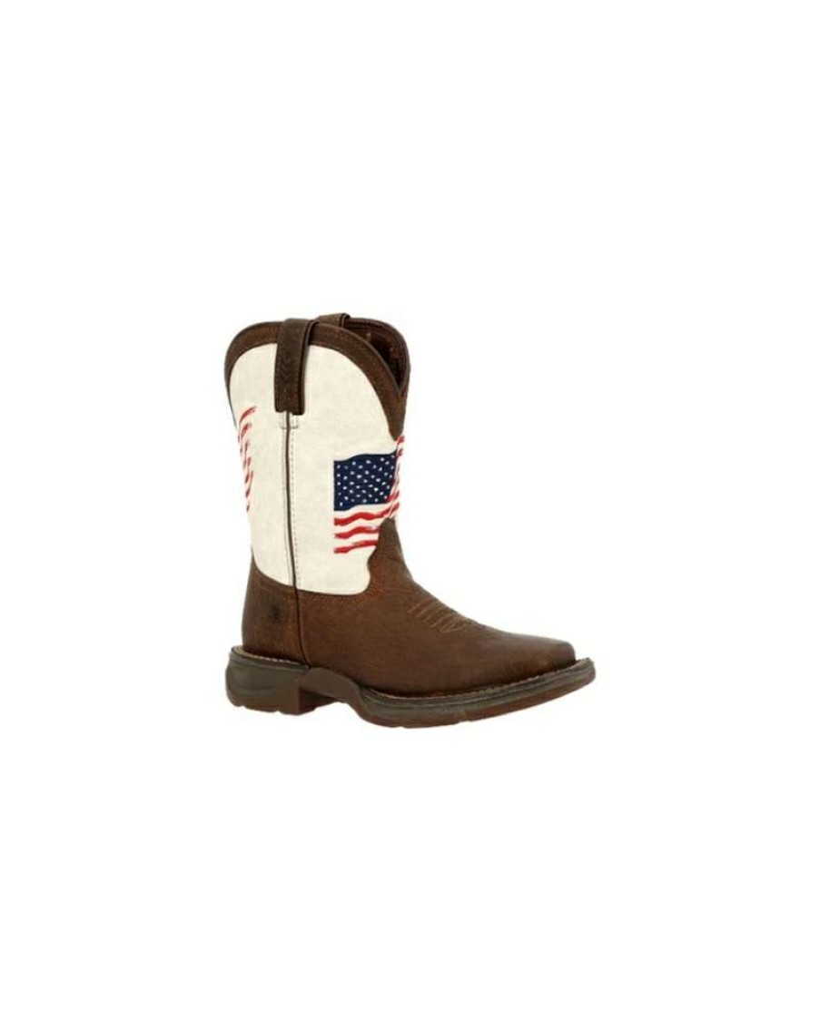 Cowboy Boots * | Reliable Quality Durango Kids' Youth Lil Rebel Distressed Flag