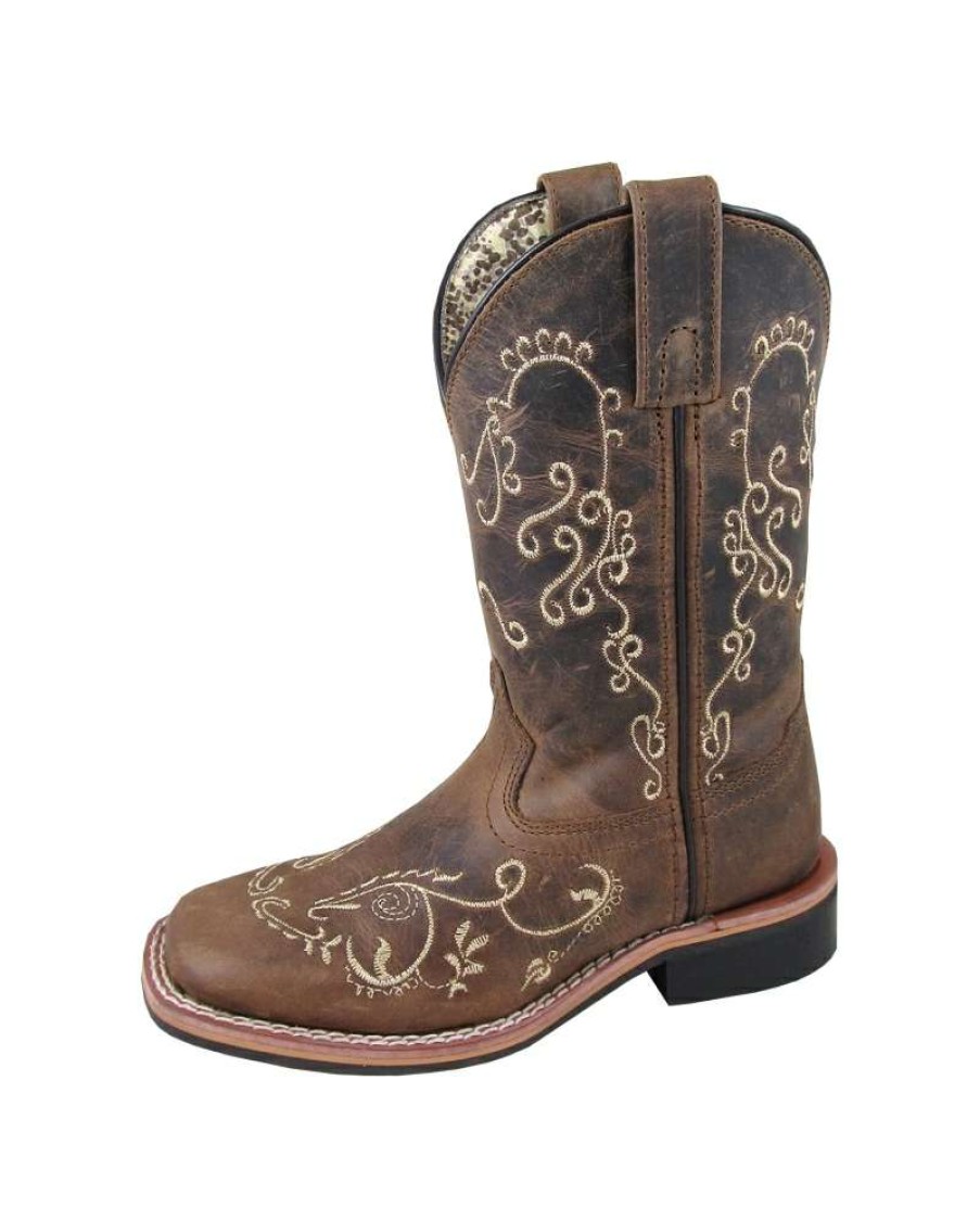 Cowboy Boots * | Cut Price Smoky Mountain Boots Girls' Youth Embroidered Brown Floral