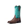 Cowboy Boots * | Limited Edition Ariat Ladies' Cattle Drive Brown/Turquoise