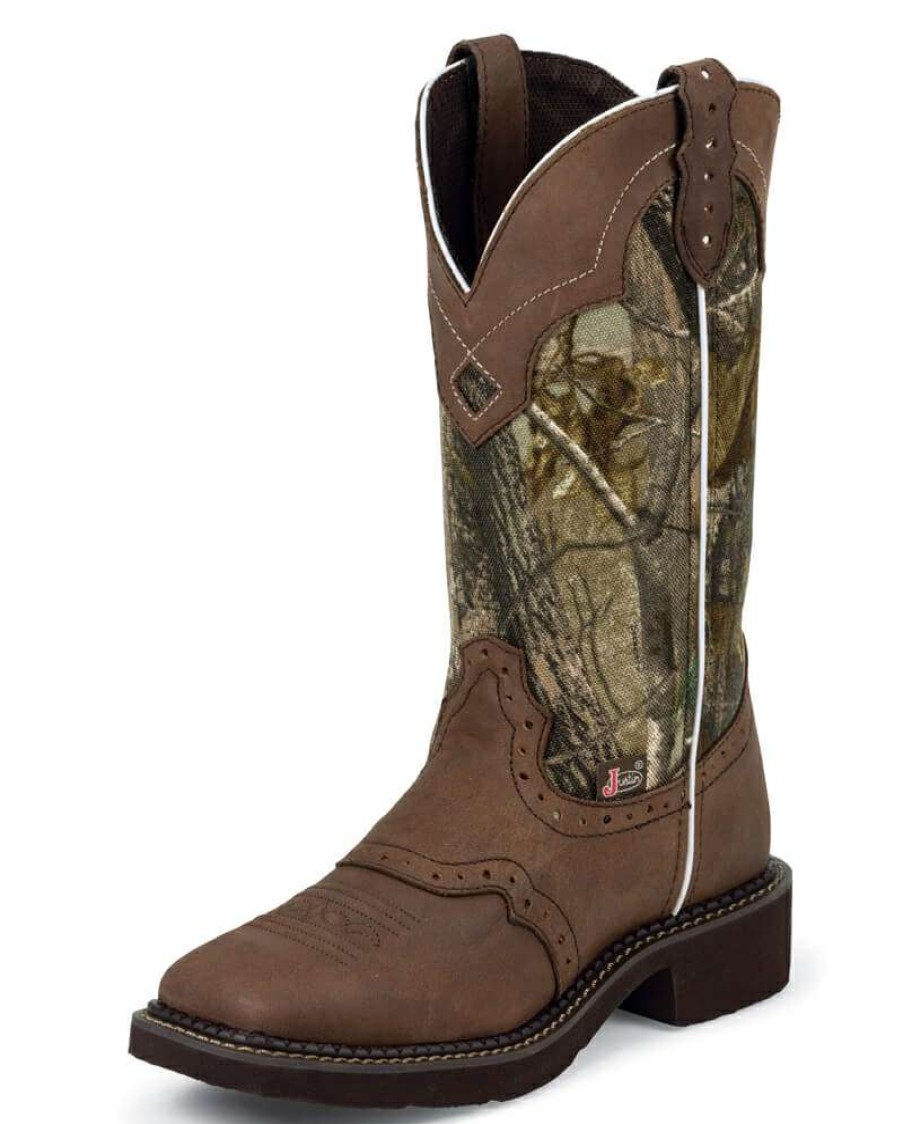 Cowboy Boots * | Unique Justin Boots Ladies' Gypsy Real Tree Camo Boots