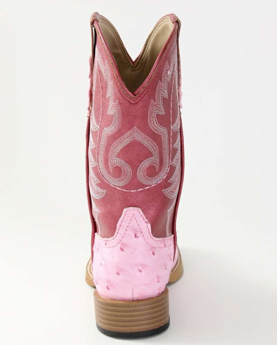 Cowboy Boots * | New Arrivals Roper Girls' Pink Faux Ostrich Boots Child