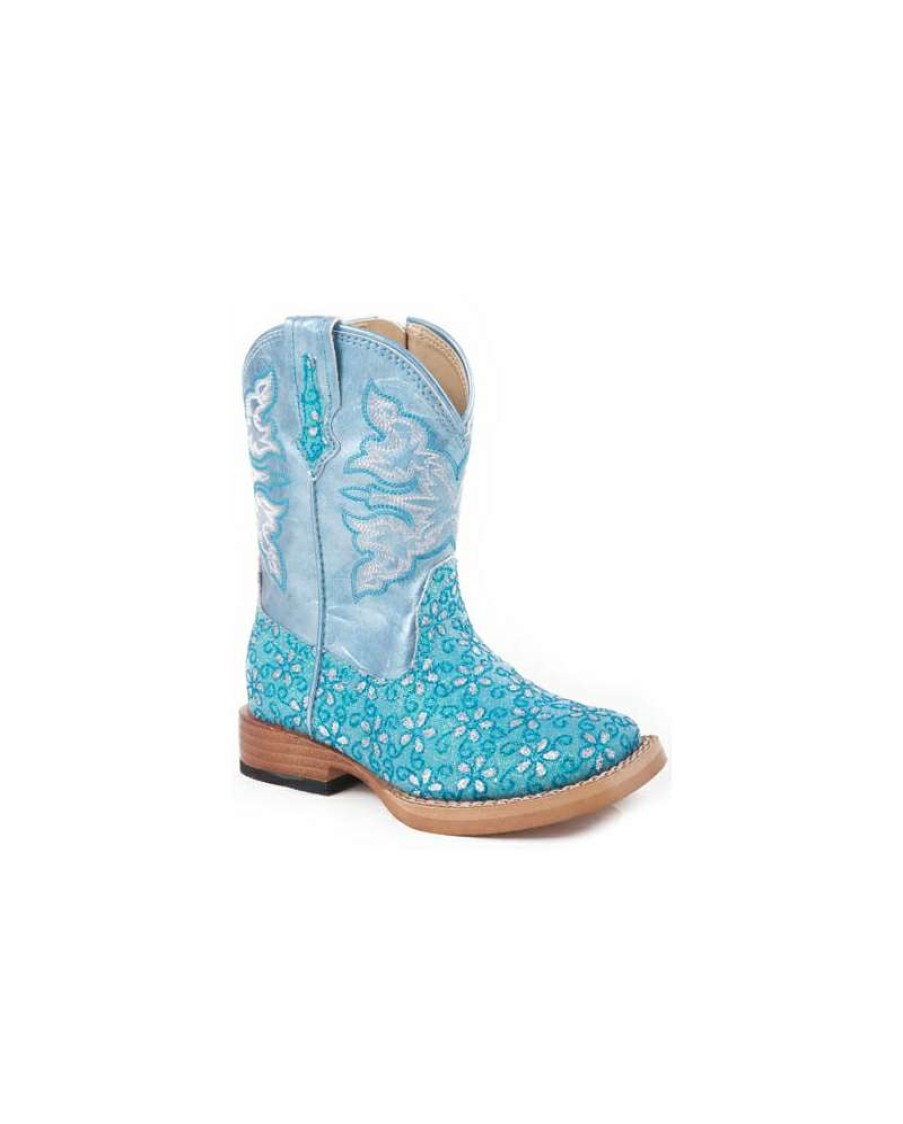 Cowboy Boots * | Limited Edition Roper Girls' Glitter Flower Boots