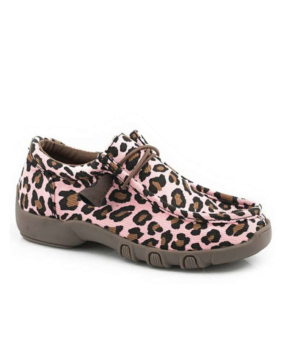 Cowboy Boots * | Unique Roper Girls' Canvas Pink Leopard Shoe