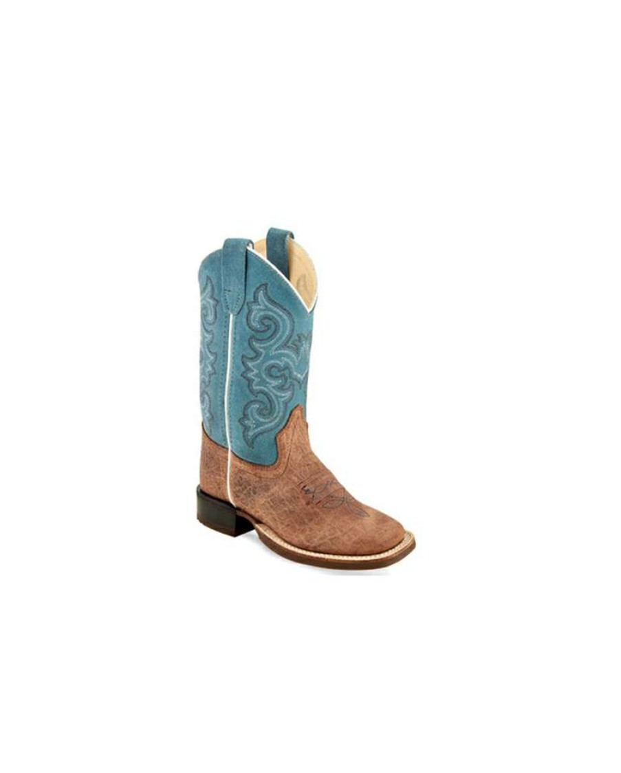 Cowboy Boots * | Cut Price Old West Kids' Broad Square Toe Brown Boot