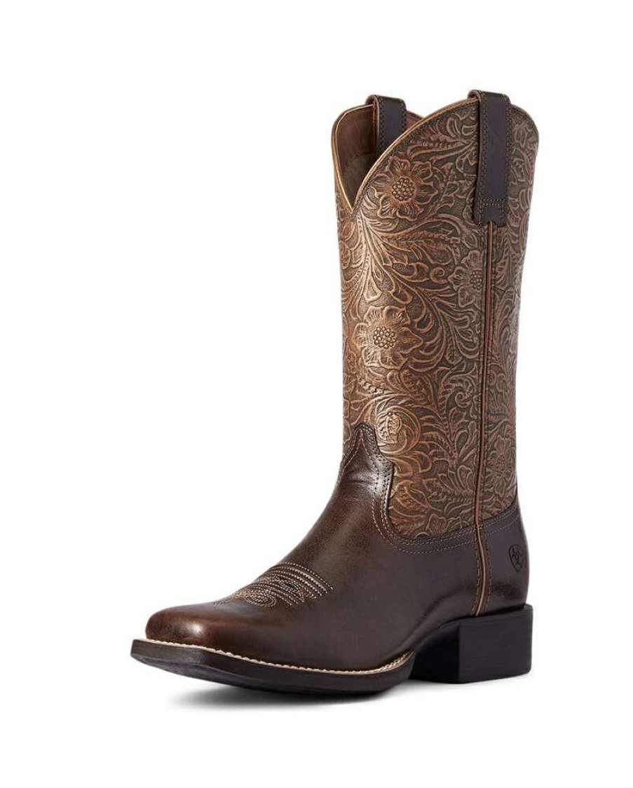 Cowboy Boots * | Unique Ariat Ladies' Round Up Wide Square Toe Western Boot