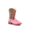 Cowboy Boots * | Bargain Sale Roper Kids' Annabelle Pink Ostrich Print Boot