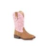 Cowboy Boots * | Bargain Sale Roper Girls' Tan & Pink Square Toe