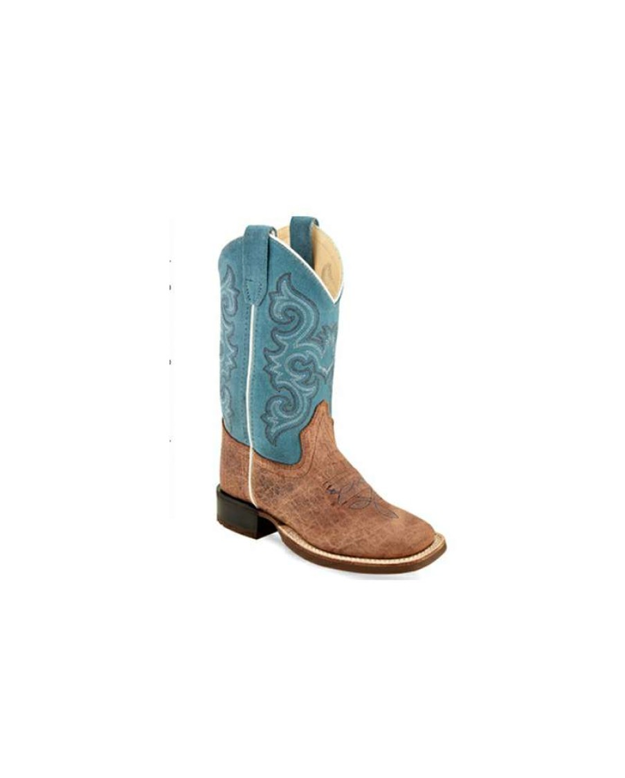 Cowboy Boots * | Bargain Sale Old West Kids' Youth Broad Square Toe Boot