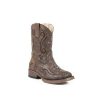 Cowboy Boots * | Unique Roper Kids' Faux Leather With Crystal Cutout Boots Toddler